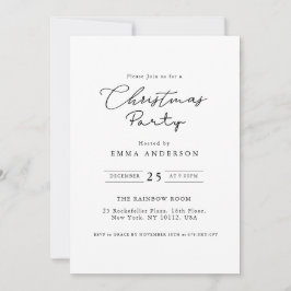 Convite Festa Simples de Natal Preto e Branco