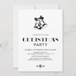 Convite Festa Simples de Ninhos de Natal Pretos e Brancos