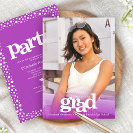 Convite Festa simples e elegante com gradiente ousado em r