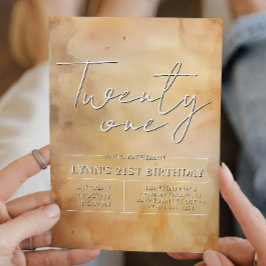 Convite Festa simples e elegante de aniversário de 21 anos