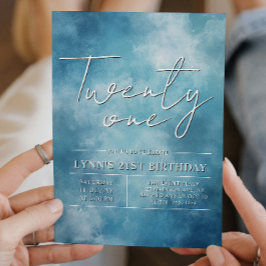 Convite Festa simples e elegante de aniversário de 21 anos