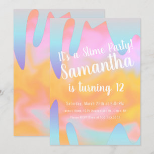 Convite Festa Slimpíada Ombre Dica Aniversário Rainbow