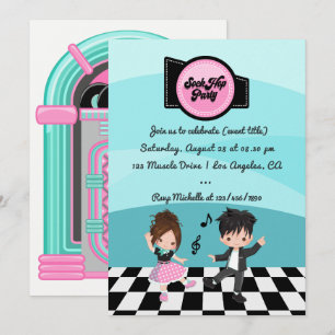 Convite Festa Sock Hop