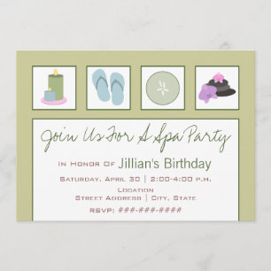 Convite Festa Spa - Chinelos De Velas Orquídeas De Pepino