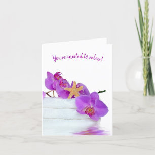 Convite Festa Spa com Orquídeas em Toalhas