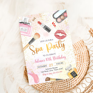 Convite Festa Spa Glitz Glam Girl Makeday