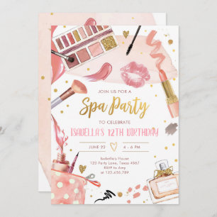 Convite Festa Spa Glitz Glam Glamor Girl Makeday