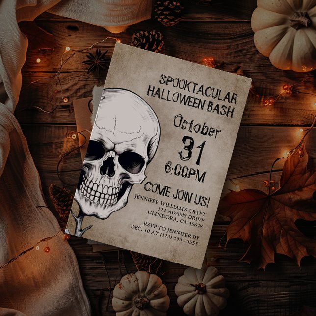 Convite Festa Spooktacular de Halloween (Set the mood for your eerie Halloween party with creepy invitations, perfect for a haunting night!)