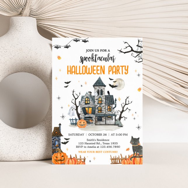 Convite Festa Spooktacular do Fantasma de Halloween (Ghost Spooktacular Halloween Party Invitation)