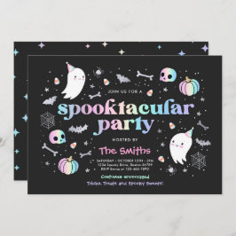 Convite Festa Spooktacular do Halloween Pastel Ghost