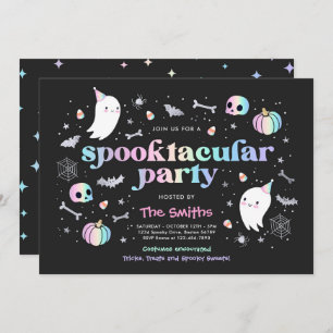Convite Festa Spooktacular do Halloween Pastel Ghost