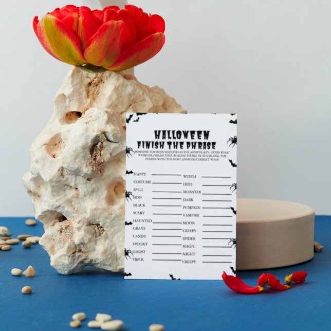 Convite Festa Spooky do Hloween Concluir o jogo de frases (Criador carregado)