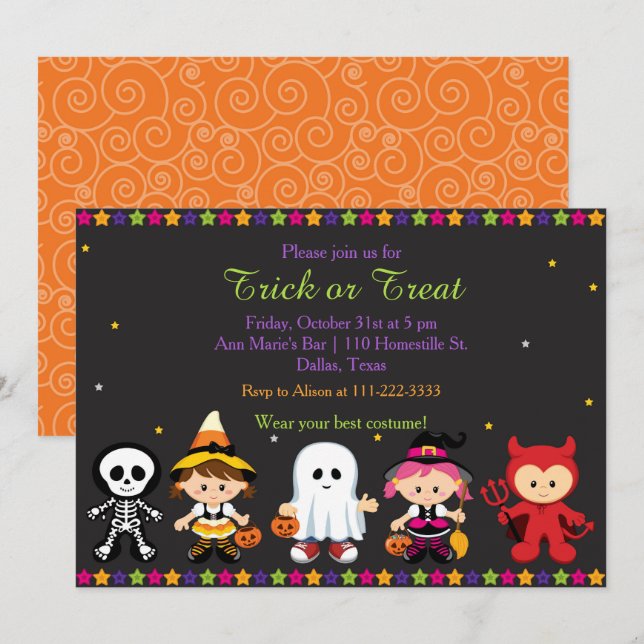 Convite Festa Spooky Halloween (Frente/Verso)
