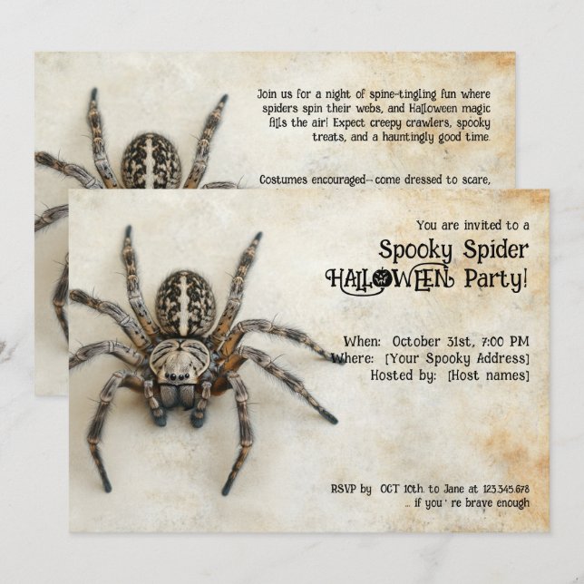Convite Festa Spooky Spider HALLOWEEN! (Frente/Verso)