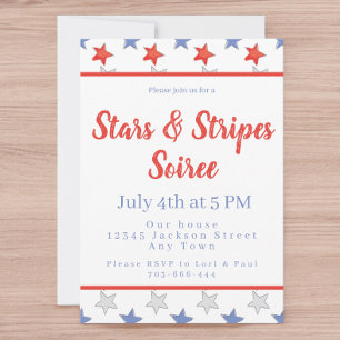 Convite Festa Stars & Stripes Soirée 4 de Julho