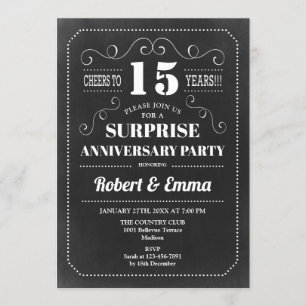 Convite Festa Surpresa de 15º Aniversário - Quadro Negro