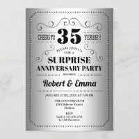 Festa Surpresa de 35º Aniversário - Preto Prata