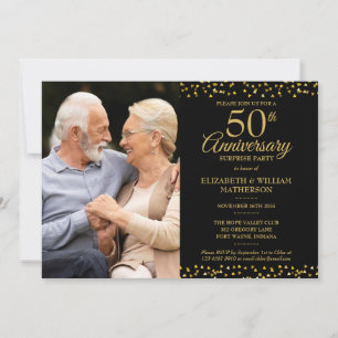 Convite Festa Surpresa de 50 Anos de Casamento 2 Fotos