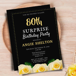Convite Festa Surpresa de 80 Anos da Yellow Rose