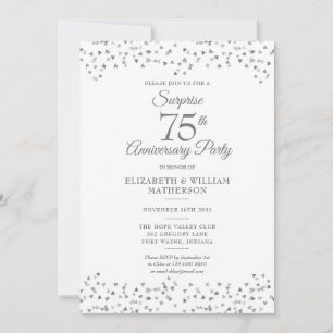 Convite Festa Surpresa de Coração de Amor 75º Aniversário 