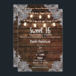 Convite Festa Sweet 16 Celebração em Madeira de Celeiro Rú<br><div class="desc">Personalize para o seu evento</div>