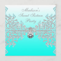 Festa Sweet 16 com degrade azul turquesa