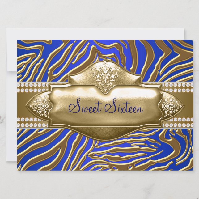 Convite Festa Sweet 16 Purple Zebra (Frente)