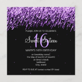 Convite Festa Sweet Sixteen Estrelas Cadentes Roxas