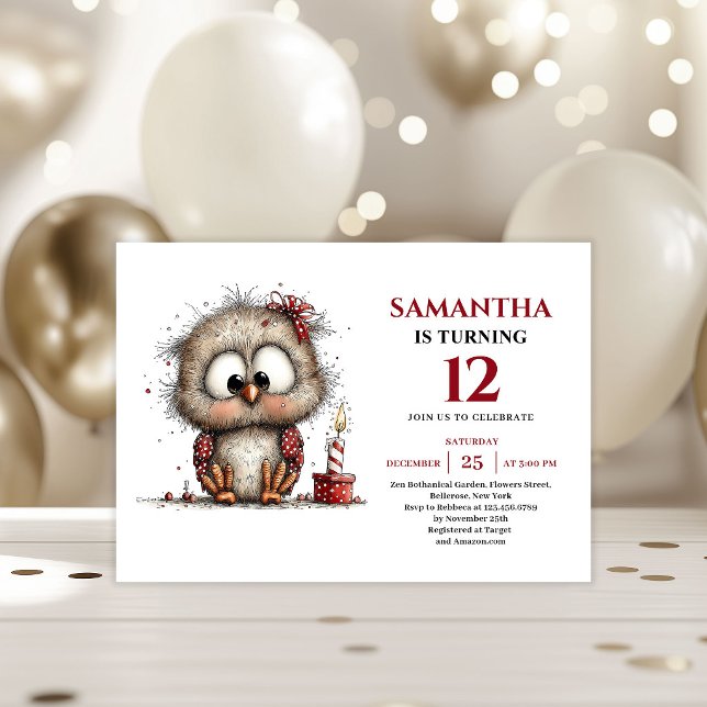 Convite Festa Tema Animais Caprichosos Felizes aniversário (Happy Whimsical animals Party Theme kids birthday invitation

)