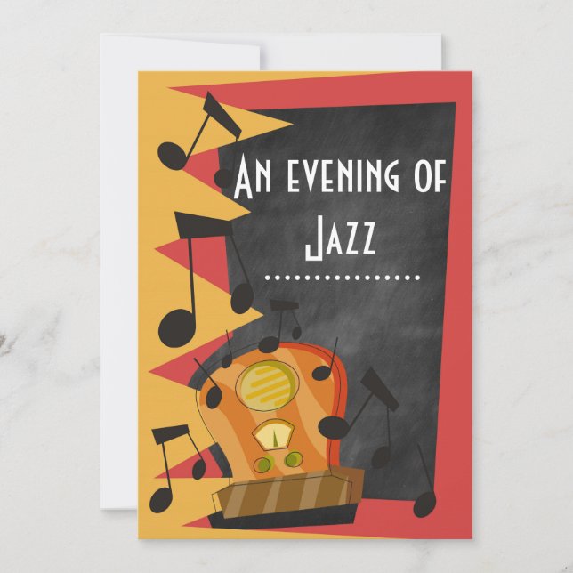 Convite Festa Tema Blues Jazz de Giz (Frente)