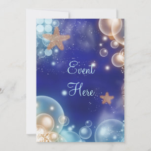 Convite Festa tema praia estrela-do-mar azul