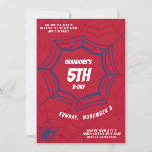 Convite Festa Tema Super-Herói Aranha Web Aniversário Cria