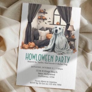 Convite Festa temática de Halloween para cães Howloween Di
