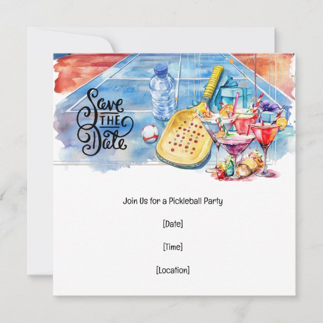 Convite Festa Temática de Pickleball (Frente)