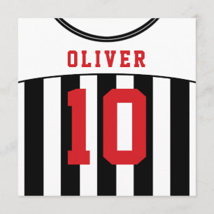 Convite Festa Temida Soccer Jersey Convida Modelo, Vermelh
