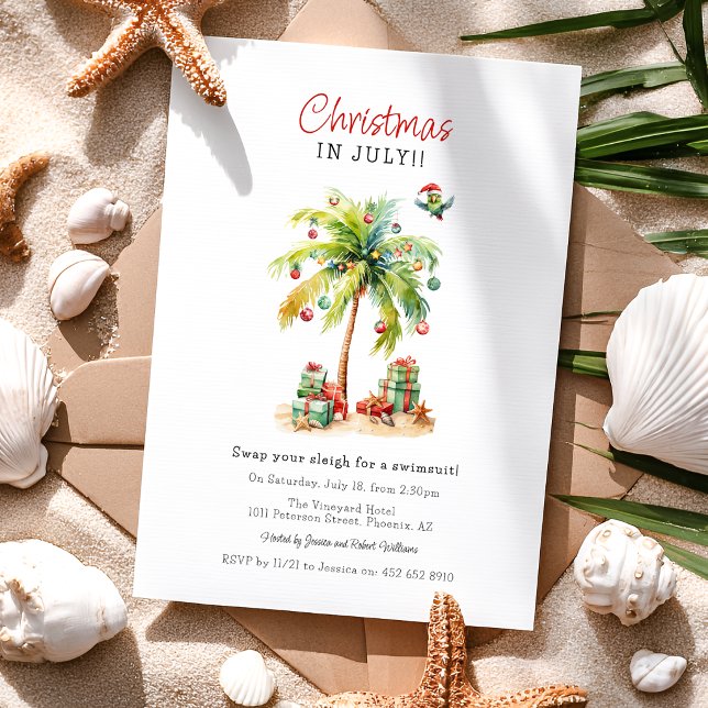 Convite Festa Tropical de Natal em Julho (Criador carregado)