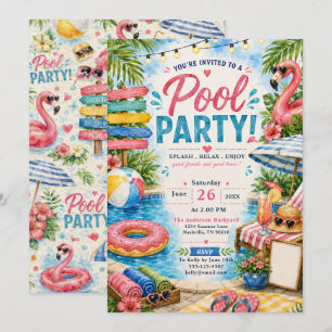 Convite Festa Tropical no Lago do Flamingo