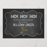 Convite Festa Única de Chalkboard HO HO HO Xmas<br><div class="desc">Maravilhoso Roteiro de Chalkboard "HO HO HO HO",  Convite de festas de Xmas! Use a ferramenta Personalizar para adicionar suas próprias informações! É um modelo,  então você pode adicionar sua própria imagem.</div>