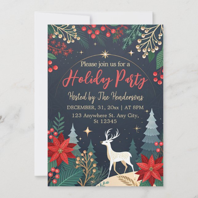 Convite Festa Verde Festiva Festiva Chic Moderna (Frente)