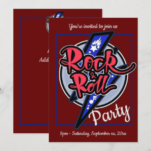 Convite Festa Vermelha Rock & Roll Lightning