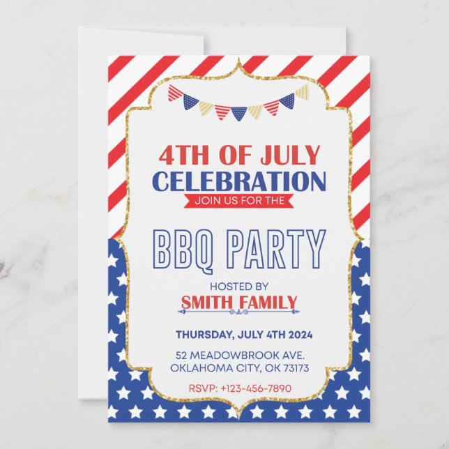 Convite Festa Vibrante do Dia da Independência do Design d (Frente)