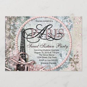 Convite Festa Vintage Shabby Chic Paris Doce 16 Anos