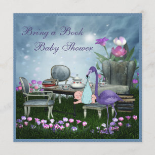 Convite Festa Wonderland Tea Traga Um Chá de fraldas De L