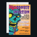 Convite Festa Zombie Birthday Halloween Kids<br><div class="desc">CHAMAR TODOS OS CAÇADORES ZOMBIE PARA AJUDAR A CELEBRAR ANIVERSÁRIO</div>