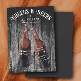 Convite Festas de Aniversário de 50 Cervejas Cheers e Beer