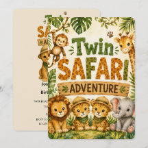Festas de Aniversário de Gêmeos Aventura no Safari
