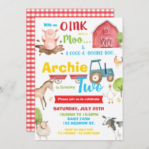 Convite Festas de aniversário-do-campo que transformam doi