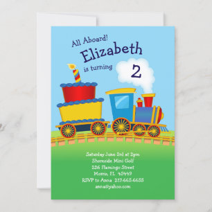 Convite Festas de aniversário do comboio