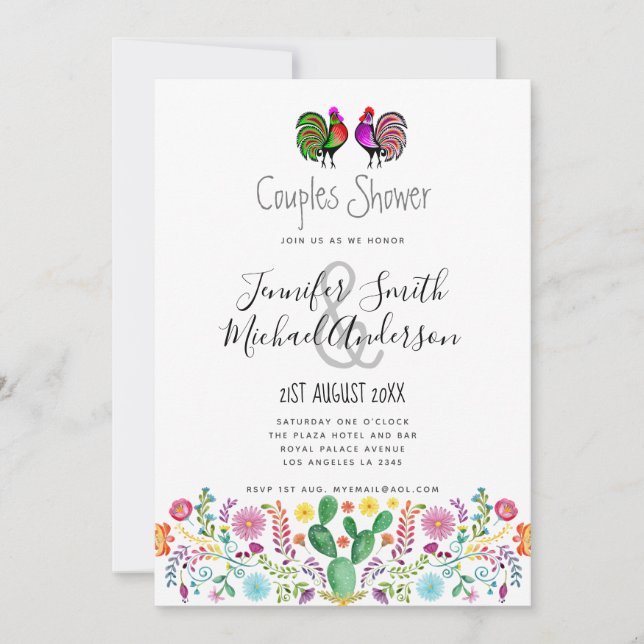 Convite Festas de Casais Chuvas Arte Folclórica Flores (Frente)