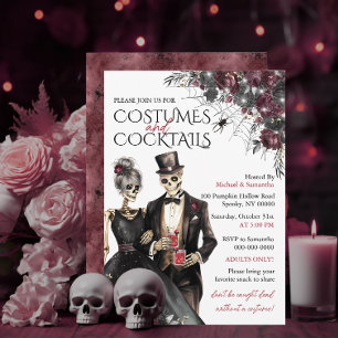 Convite Festas de Halloween Adultas com Fantasias e Coquet